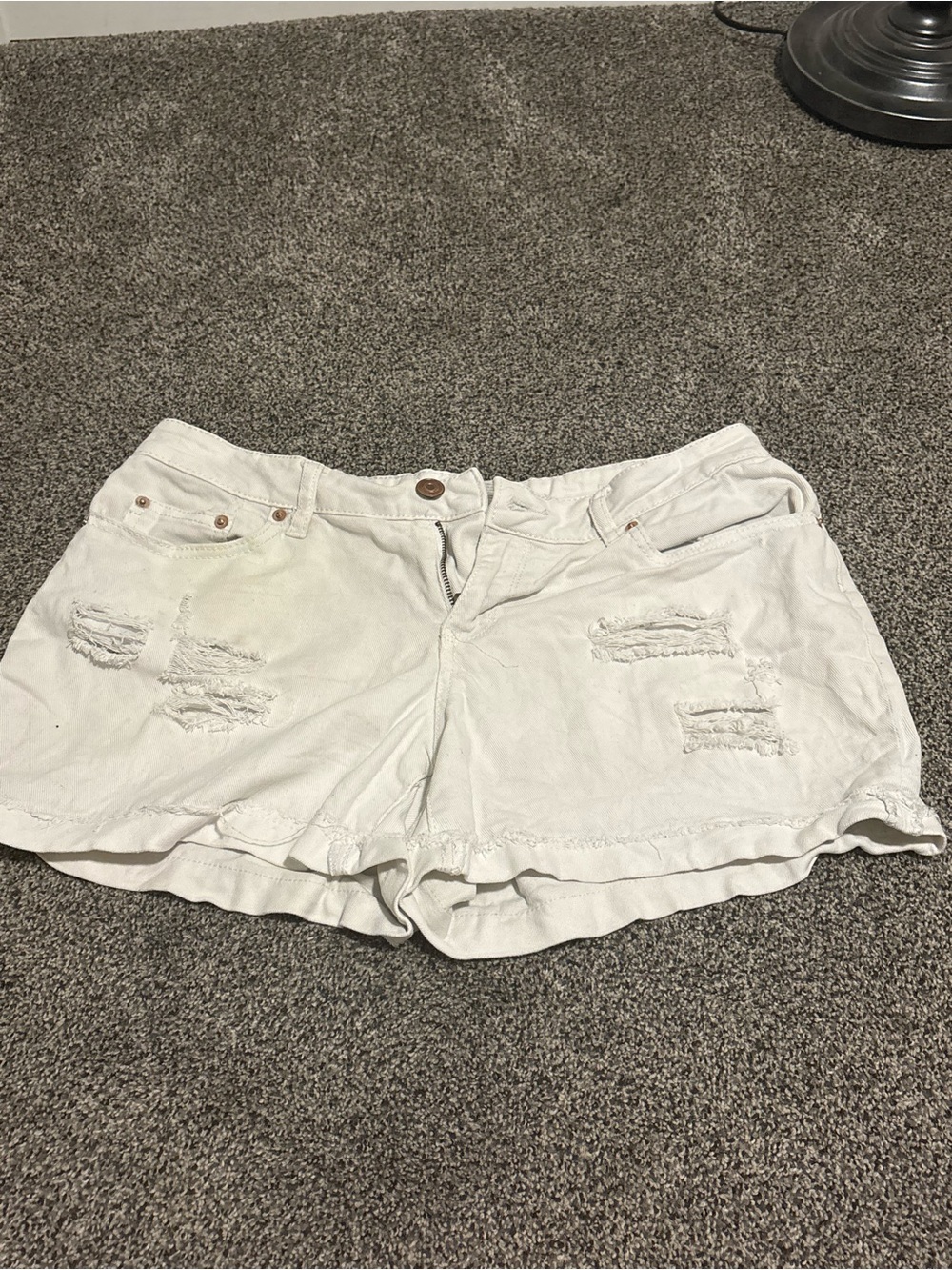 Time and Tru White Distressed Denim Jean Shorts